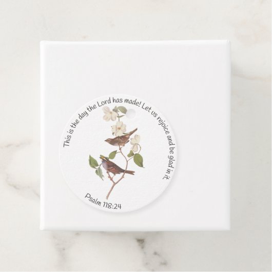 詩篇118:24 聖書の箇所 そしてスズメのペア フェイバータグ (インサイチュ)