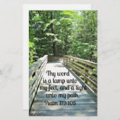 詩篇119:105あなたの言葉はランプである… 便箋 (正面/裏面)