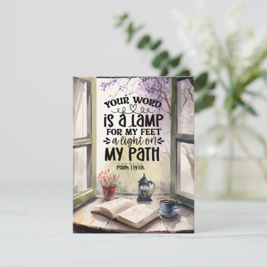 詩篇119:105あなたの言葉はランプのバイブルのカードである (スタンド正面)