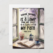 詩篇119:105あなたの言葉はランプのバイブルのカードである (正面/裏面)