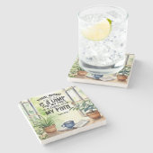 詩篇119:105あなたの言葉はランプの聖句である ストーンコースター (横)