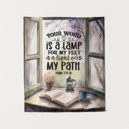 詩篇119:105あなたの言葉はランプの聖句である タペストリー