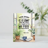 詩篇119:105あなたの言葉はランプの聖句である ポストカード (スタンド正面)