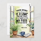 詩篇119:105あなたの言葉はランプの聖句である ポストカード (正面/裏面)