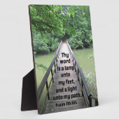 詩篇119:105あなたの言葉は私の足にランプである フォトプラーク (側面)