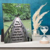 詩篇119:105あなたの言葉は私の足にランプである フォトプラーク (側面)