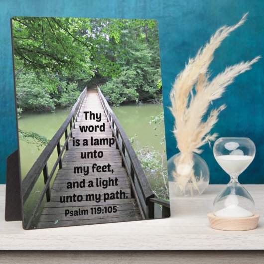 詩篇119:105あなたの言葉は私の足にランプである フォトプラーク (側面)