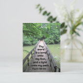 詩篇119:105あなたの言葉は私の足にランプである ポストカード (スタンド正面)