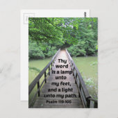 詩篇119:105あなたの言葉は私の足にランプである ポストカード (正面/裏面)