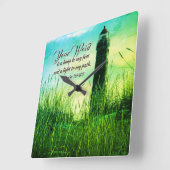 詩篇119:105あなたの言葉は私の足のランプである スクエア壁時計 (傾斜)