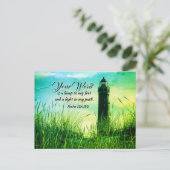 詩篇119:105あなたの言葉は私の足のランプである ポストカード (スタンド正面)