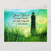 詩篇119:105あなたの言葉は私の足のランプである ポストカード (正面)