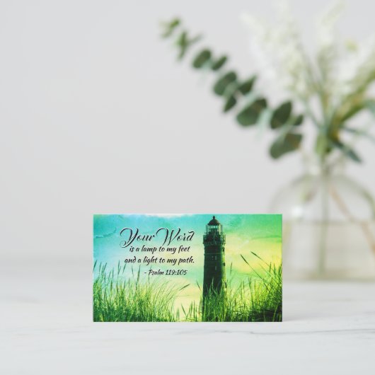 詩篇119:105あなたの言葉は私の足のランプである 名刺 (スタンド正面)