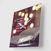 詩篇119:105あなたの言葉は私の足へのランプである スクエア壁時計 (傾斜)