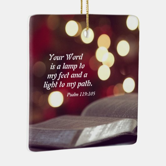 詩篇119:105あなたの言葉は私の足へのランプである セラミックオーナメント (右)