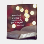 詩篇119:105あなたの言葉は私の足へのランプである セラミックオーナメント (左)