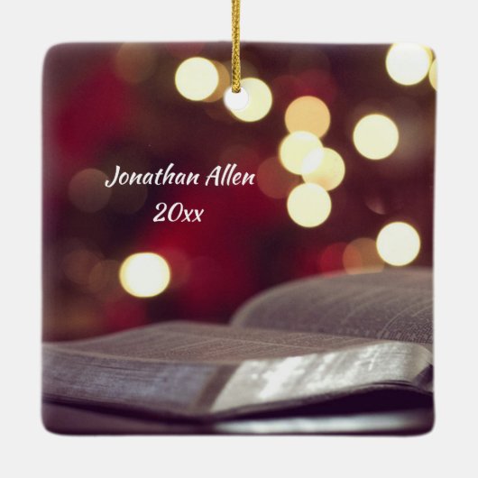 詩篇119:105あなたの言葉は私の足へのランプである セラミックオーナメント (裏面)