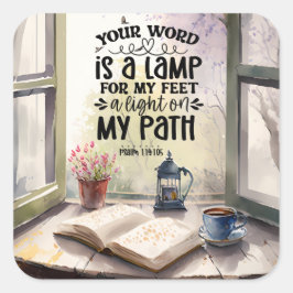 詩篇119:105 あなたの言葉はランプ Bible Verse スクエアシール