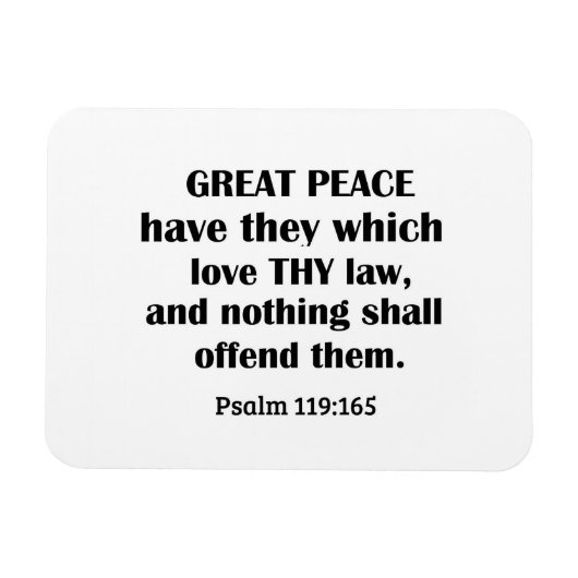 詩篇119:165平和素晴らしは、あなた方を愛する者たちがいる マグネット (横)