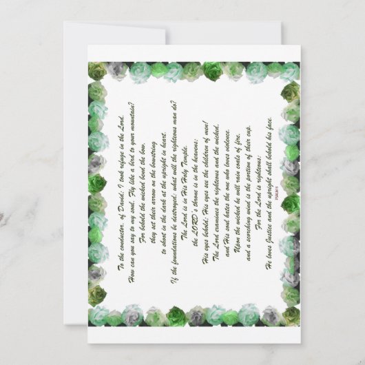 詩篇11, 聖書の言葉 招待状 (裏面)