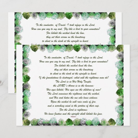 詩篇11, 聖書の言葉 招待状 (正面/裏面)