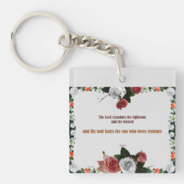 詩篇11:5、暴力なし キーホルダー