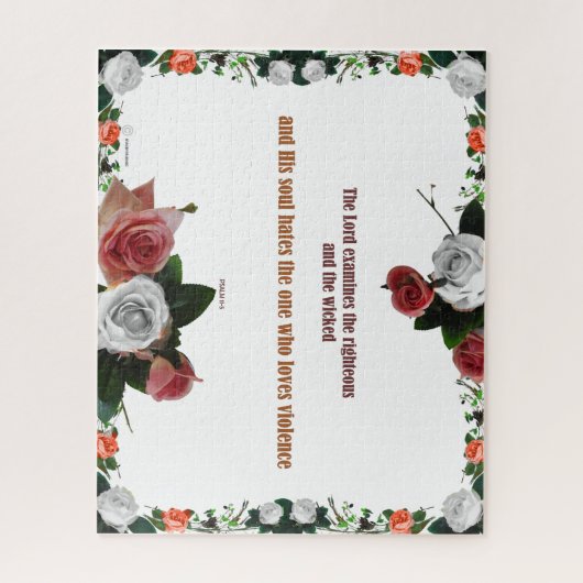 詩篇11:5、暴力なし ジグソーパズル (縦)