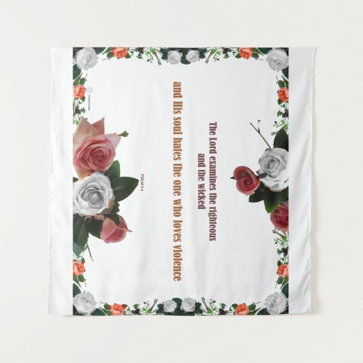 詩篇11:5、暴力なし タペストリー (正面(横))