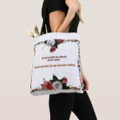 詩篇11:5、暴力なし トートバッグ (クローズアップ)