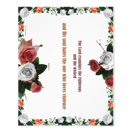 詩篇11:5、暴力なし フォトプリント            (正面)