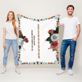 詩篇11:5、暴力なし フリースブランケット