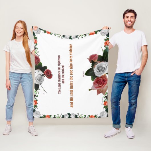 詩篇11:5、暴力なし フリースブランケット (インサイチュ)