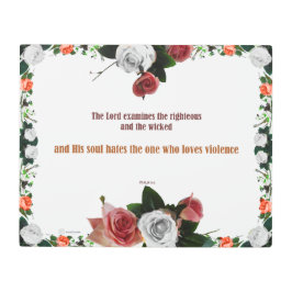 詩篇11:5、暴力なし メタルプリント