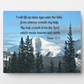 詩篇121:1私は私の目を上げる… フォトプラーク (正面)