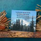 詩篇121:1私は私の目を上げる… フォトプラーク (側面)