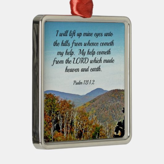 詩篇121:1,2私は私の目を上げる… メタルオーナメント (右)