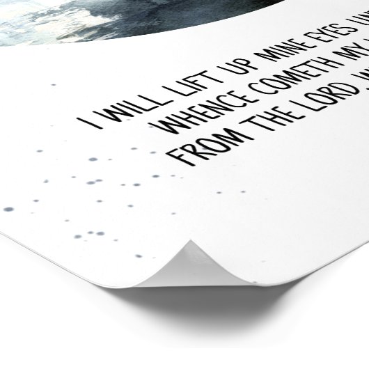 詩篇121:1-2私は私の目を持ち上げる,聖書の引用文 ポスター (角)