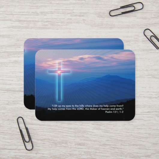 詩篇121; 1-2 – クリスチャン 名刺 (正面/裏面インサイチュ)