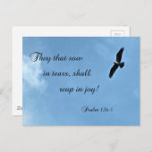 詩篇126:5涙を流す者は刈り取る。 ポストカード (正面/裏面)