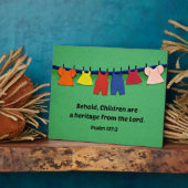 詩篇127:3見よ、子どもとは伝統... フォトプラーク (側面)