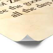 詩篇128:5ヘブライ語と英語 ポスター (角)