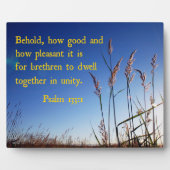 詩篇133:1見よ、どんなに良く、どんなに楽しいか フォトプラーク (正面)