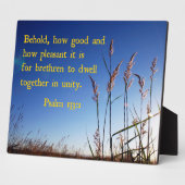 詩篇133:1見よ、どんなに良く、どんなに楽しいか フォトプラーク (側面)