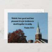 詩篇133:1見よ、どんなに良く、どんなに楽しいか ポストカード (正面/裏面)