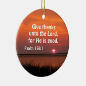 詩篇136与え感謝してい1:1 セラミックオーナメント (右)