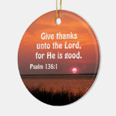 詩篇136与え感謝してい1:1 セラミックオーナメント (左)