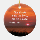 詩篇136与え感謝してい1:1 セラミックオーナメント (裏面)