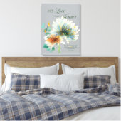 詩篇136彼の愛は永遠にフローラグレイ キャンバスプリント (インサイチュ (寝室))