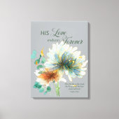 詩篇136彼の愛は永遠にフローラグレイ キャンバスプリント (正面)