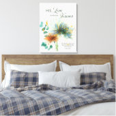 詩篇136彼の愛は永遠に続くフローラ白 キャンバスプリント (インサイチュ (寝室))